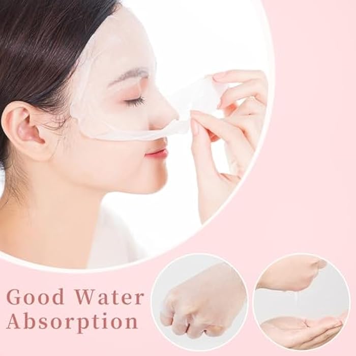 White Facial Mask Sheets 50 Pack – Disposable Cotton Compressed Face Masks for DIY Skin Care, Home Spa and Travel Use – Soft, Breathable, Easy to Soak - Image 4